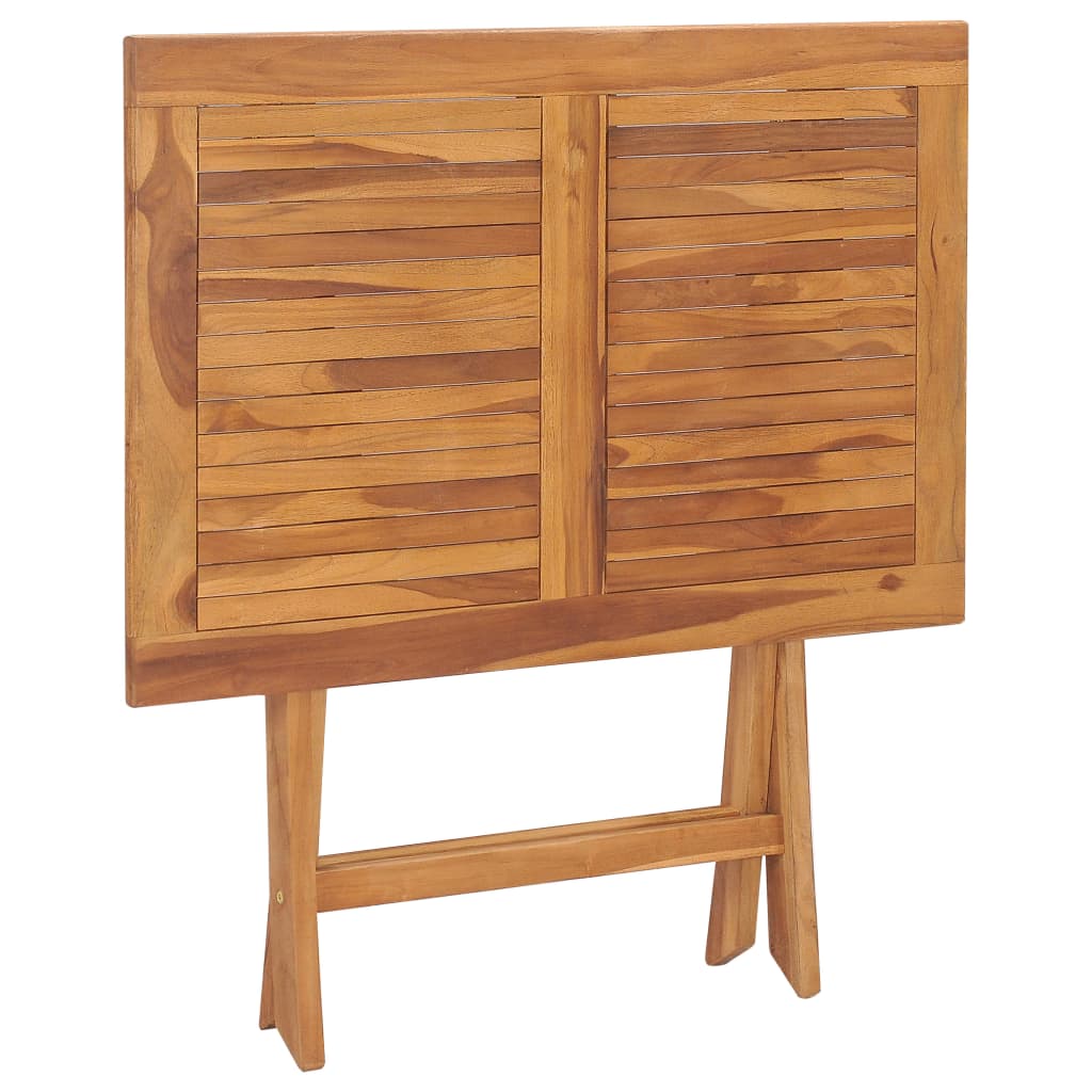 Set Mobilier De Exterior Pliabil, 5 Piese, Lemn Masiv De Tec 90 X 60 X 75 Cm