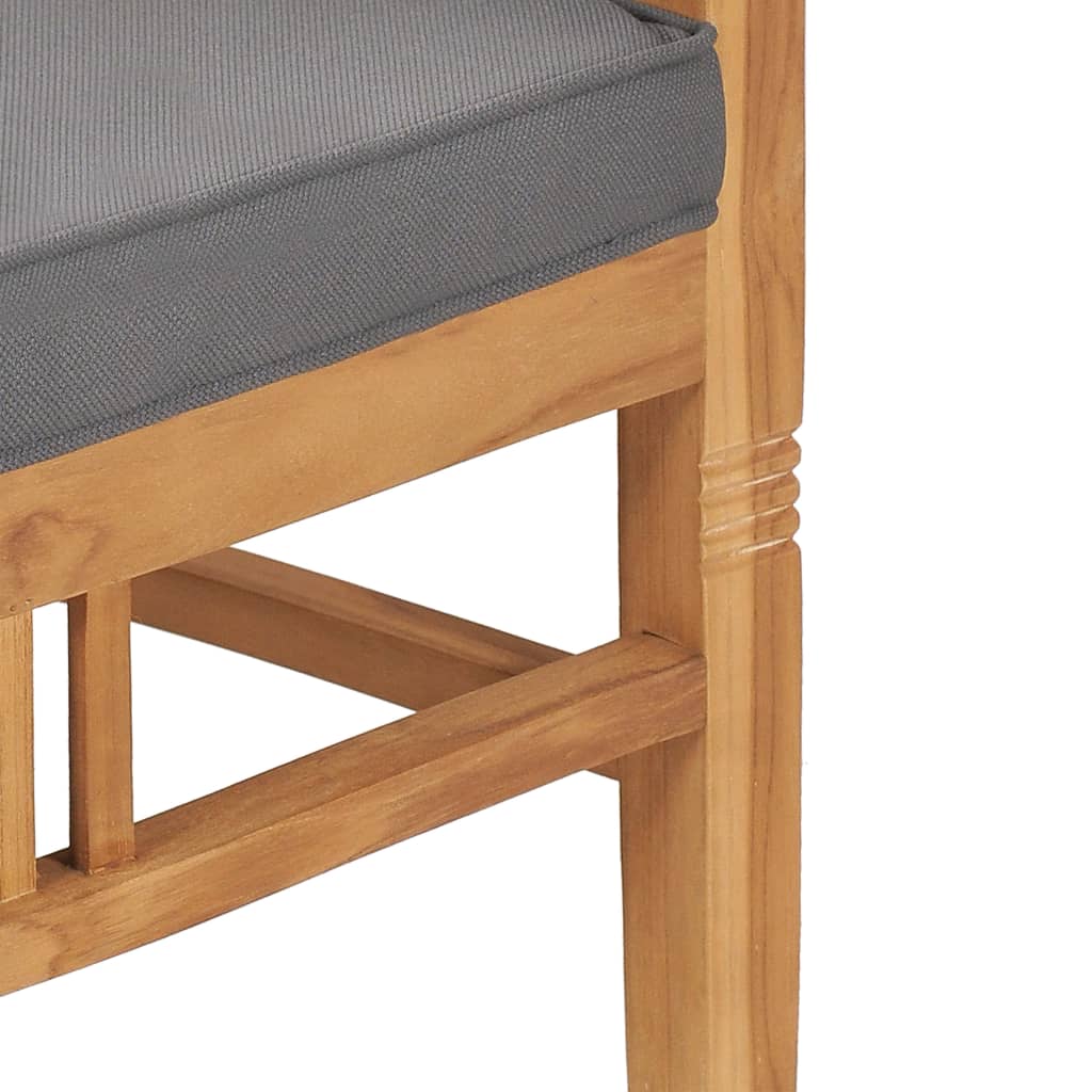 Set Mobilier De Grădină Cu Perne, 5 Piese, Lemn Masiv De Tec