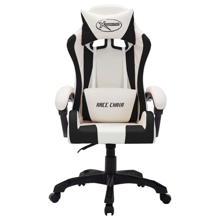 Scaun De Racing Cu Led Rgb, Și Negru, Piele Ecologică