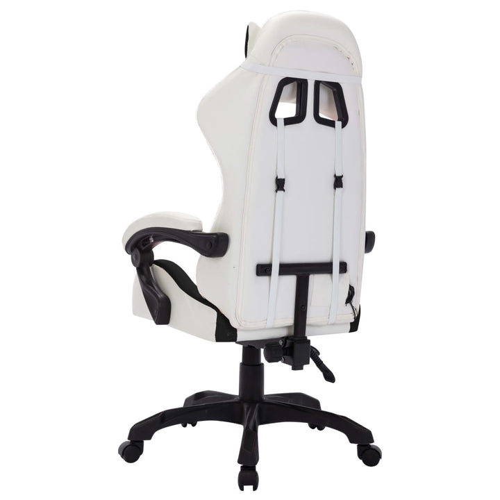 Scaun De Racing Cu Led Rgb, Și Negru, Piele Ecologică