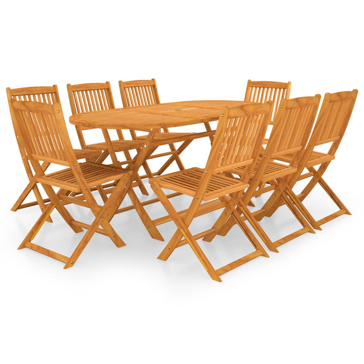 Set Mobilier De Exterior Pliabil, 7 Piese, Lemn Masiv De Acacia