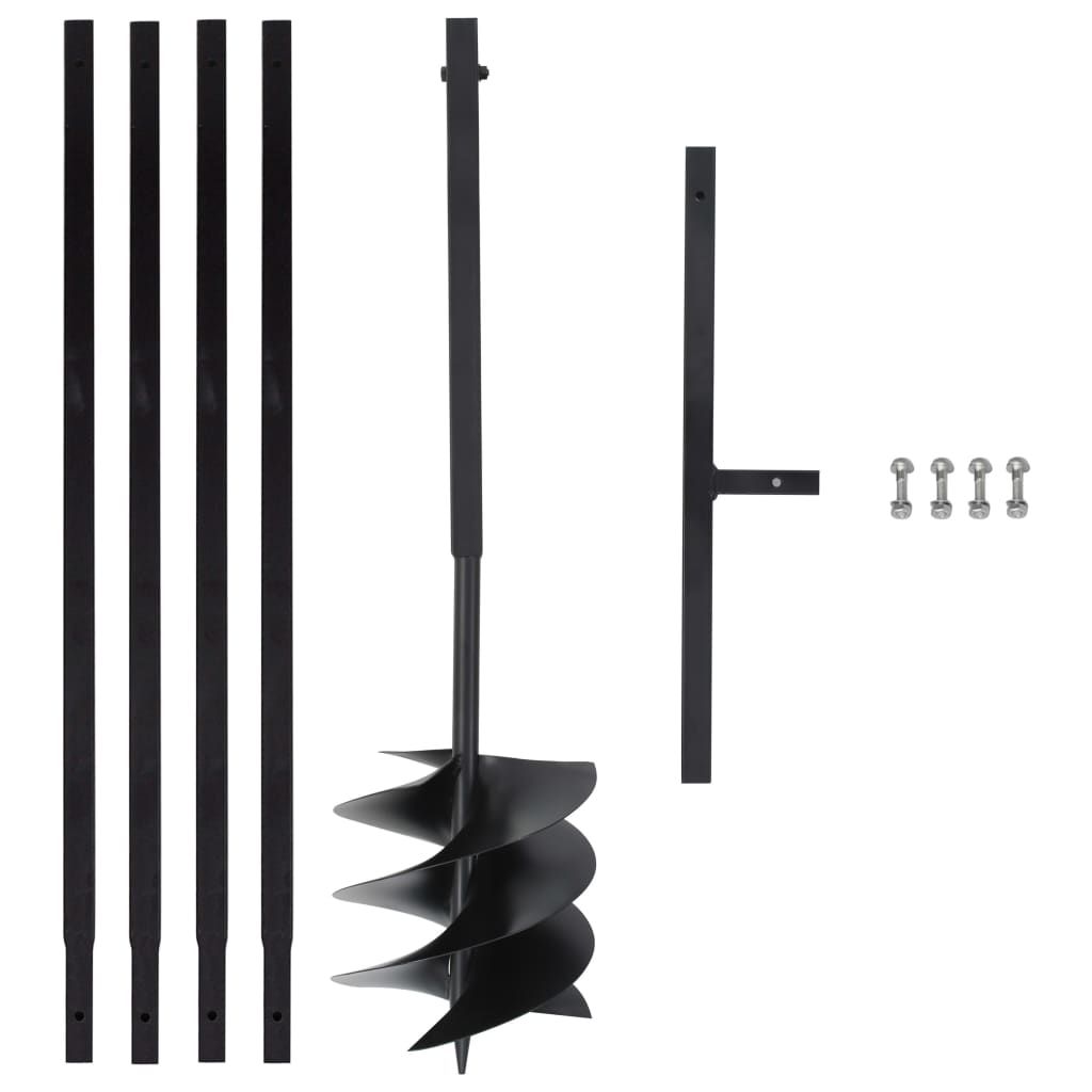 Burghiu De Pământ Cu Mâner 250 Mm, Tub Extensibil La 4 M, Oțel