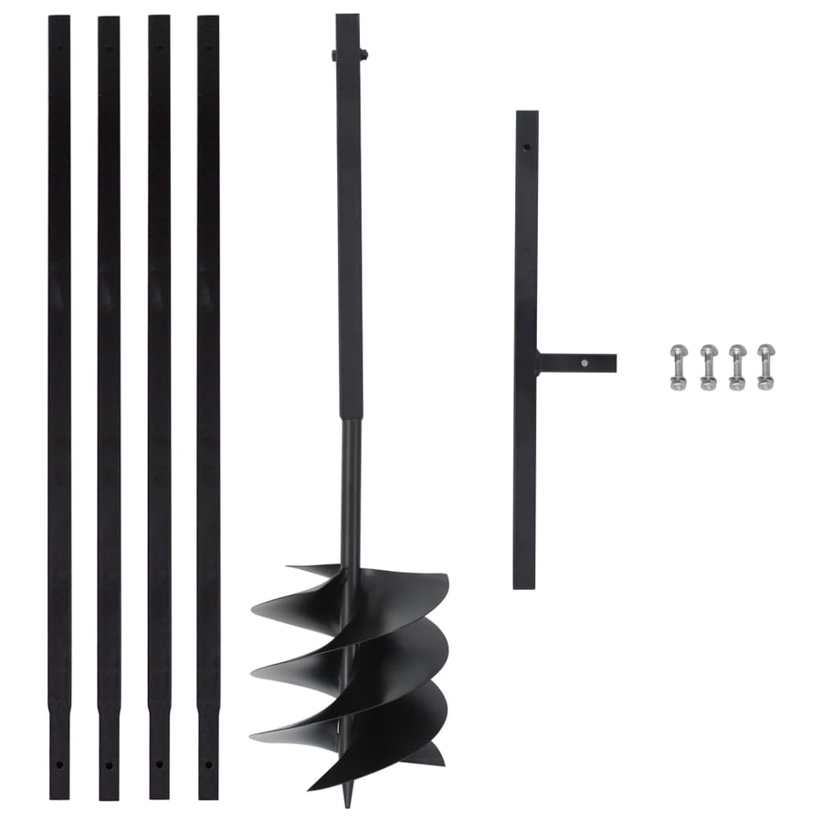 Burghiu De Pământ Cu Mâner 250 Mm, Tub Extensibil La 4 M, Oțel
