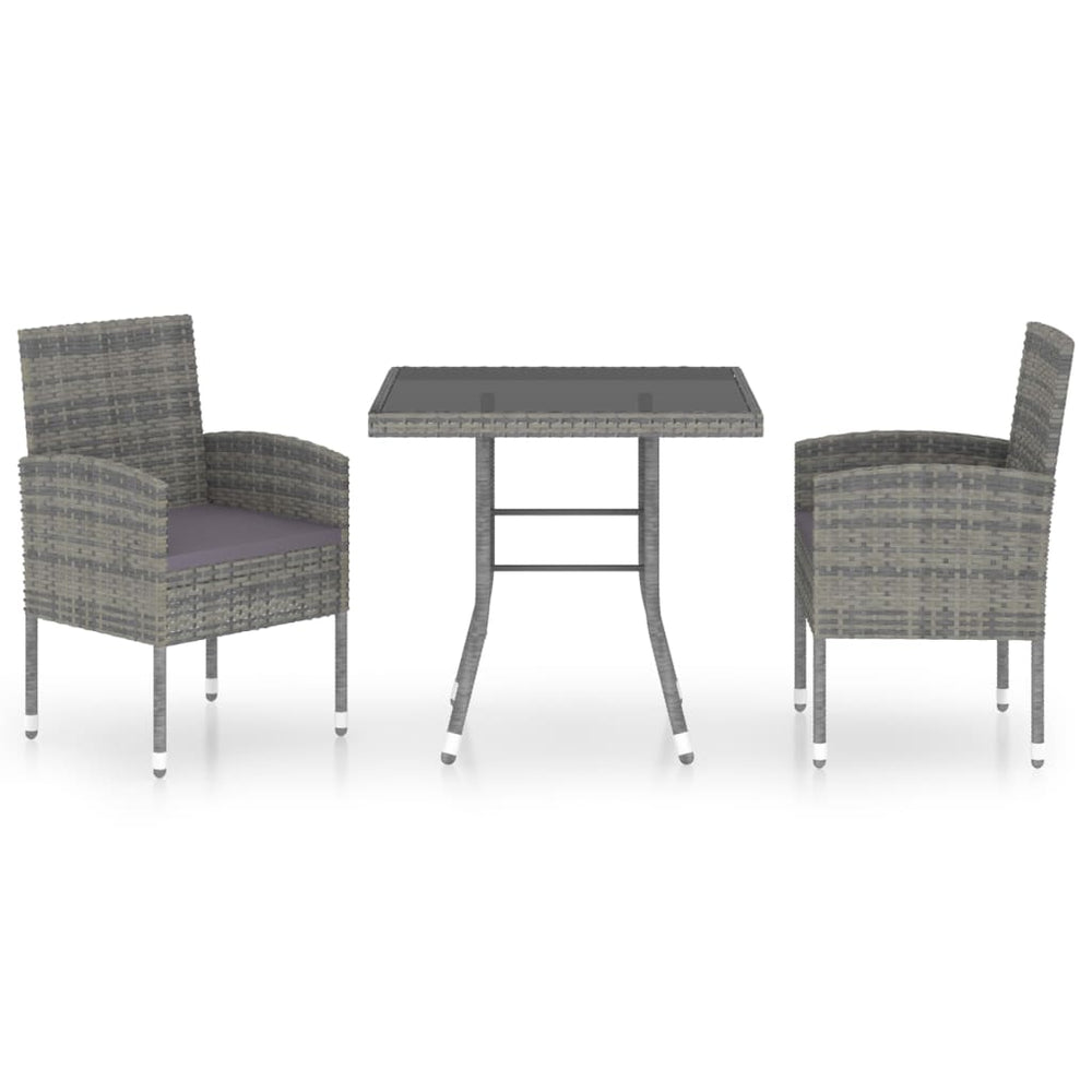 Set Mobilier De Grădină, 3 Piese, , Poliratan