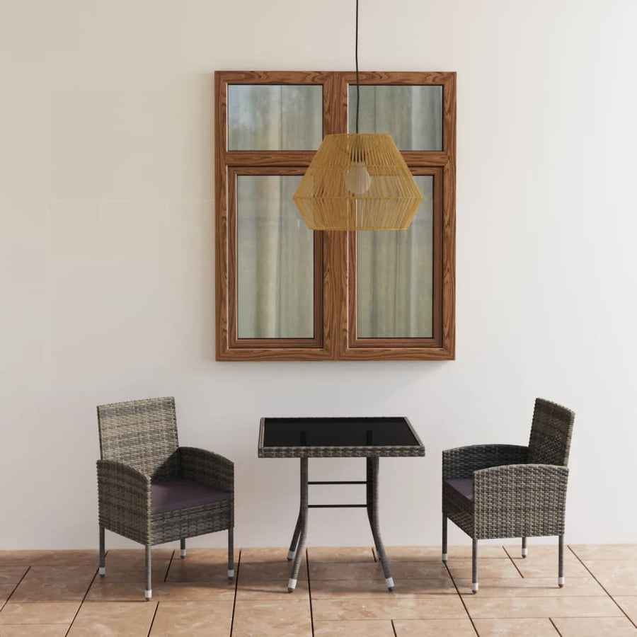 Set Mobilier De Grădină, 3 Piese, , Poliratan