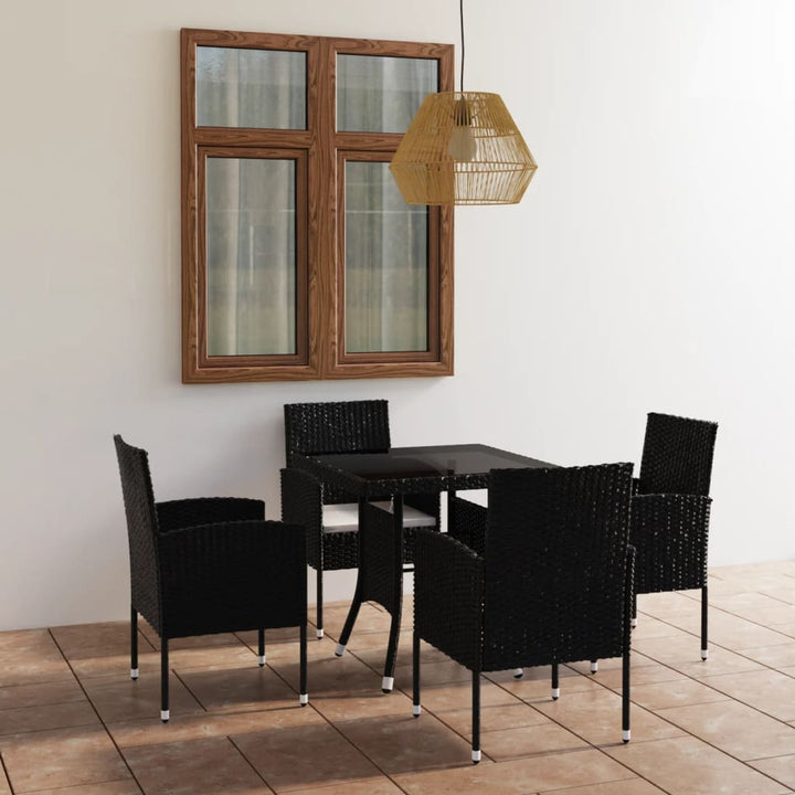 Set Mobilier De Grădină, 5 Piese, & Gri, Poliratan