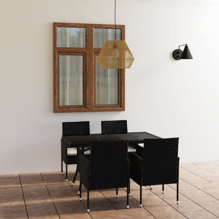 Set Mobilier De Grădină, 5 Piese, & Gri, Poliratan