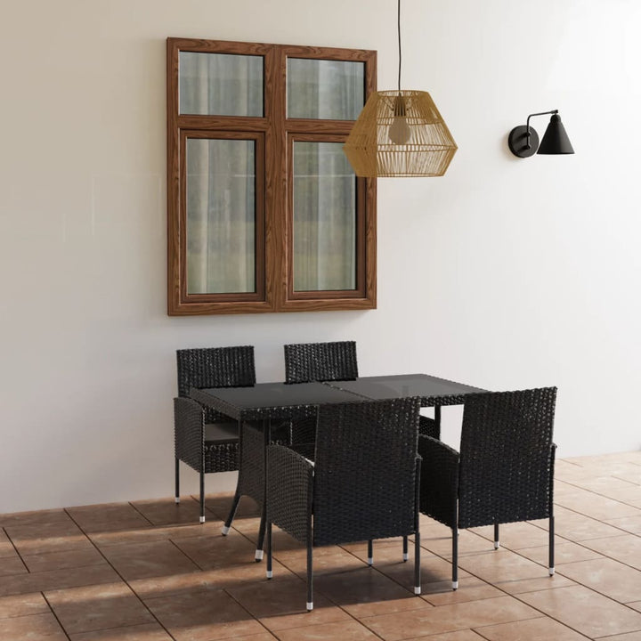 Set Mobilier De Grădină, 5 Piese, & Gri, Poliratan