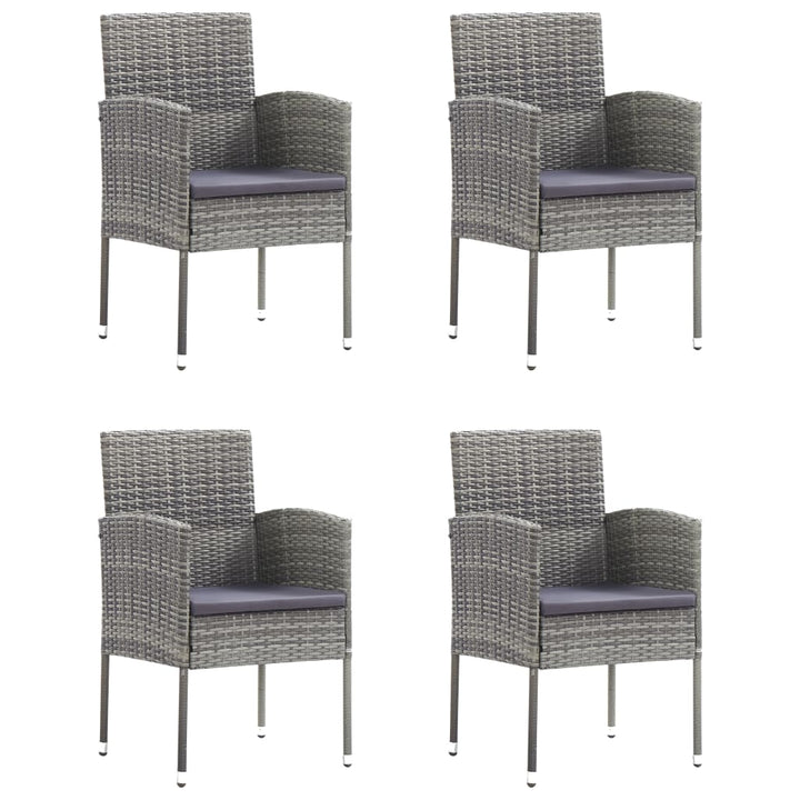 Set Mobilier De Grădină, 5 Piese, & Gri, Poliratan