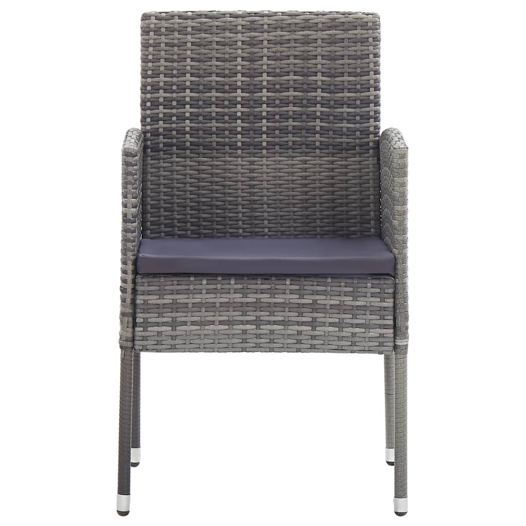 Set Mobilier De Grădină, 5 Piese, & Gri, Poliratan