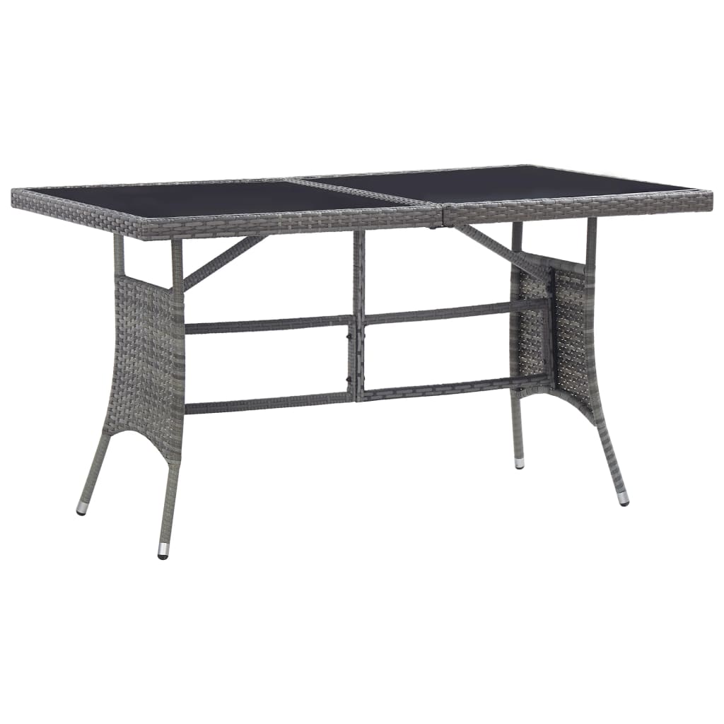 Set Mobilier De Grădină, 5 Piese, & Gri, Poliratan