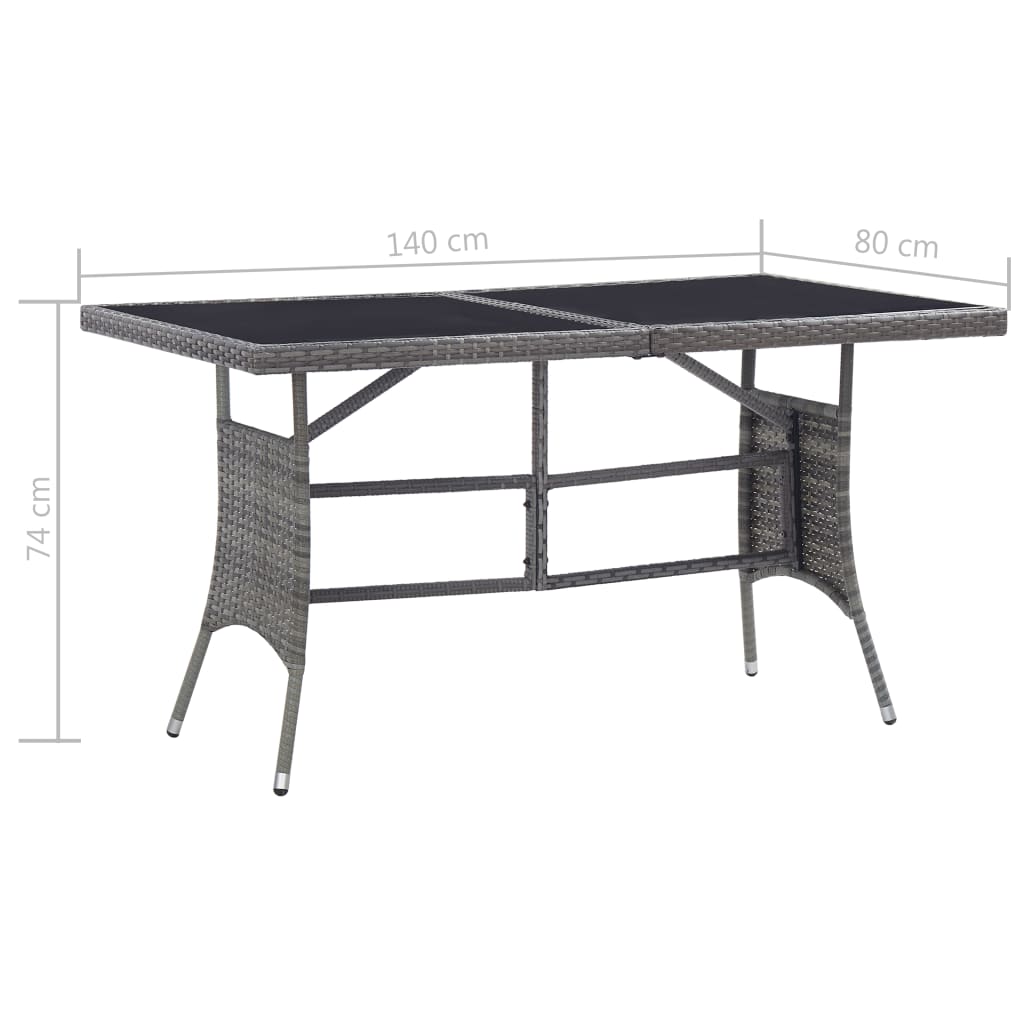 Set Mobilier De Grădină, 5 Piese, & Gri, Poliratan