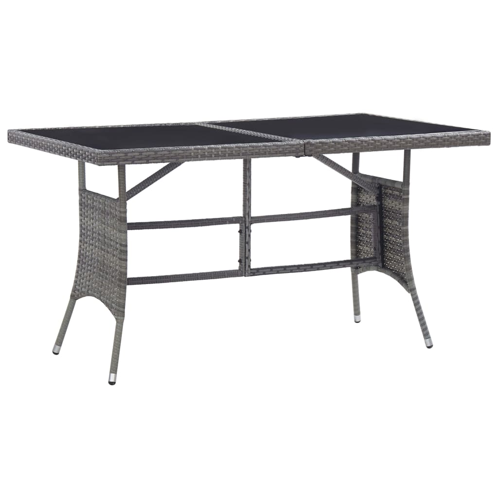 Set Mobilier De Grădină, 7 Piese, & Gri, Poliratan