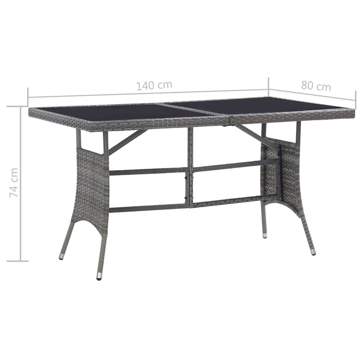Set Mobilier De Grădină, 7 Piese, & Gri, Poliratan