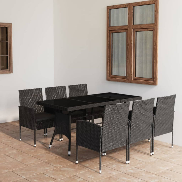 Set Mobilier De Grădină, 7 Piese, & Gri, Poliratan