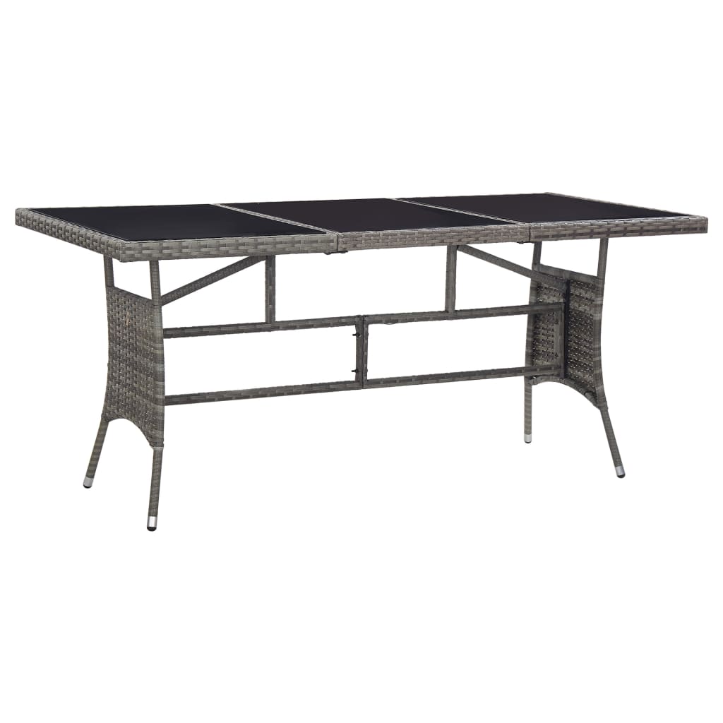 Set Mobilier De Grădină, 9 Piese, & Gri, Poliratan