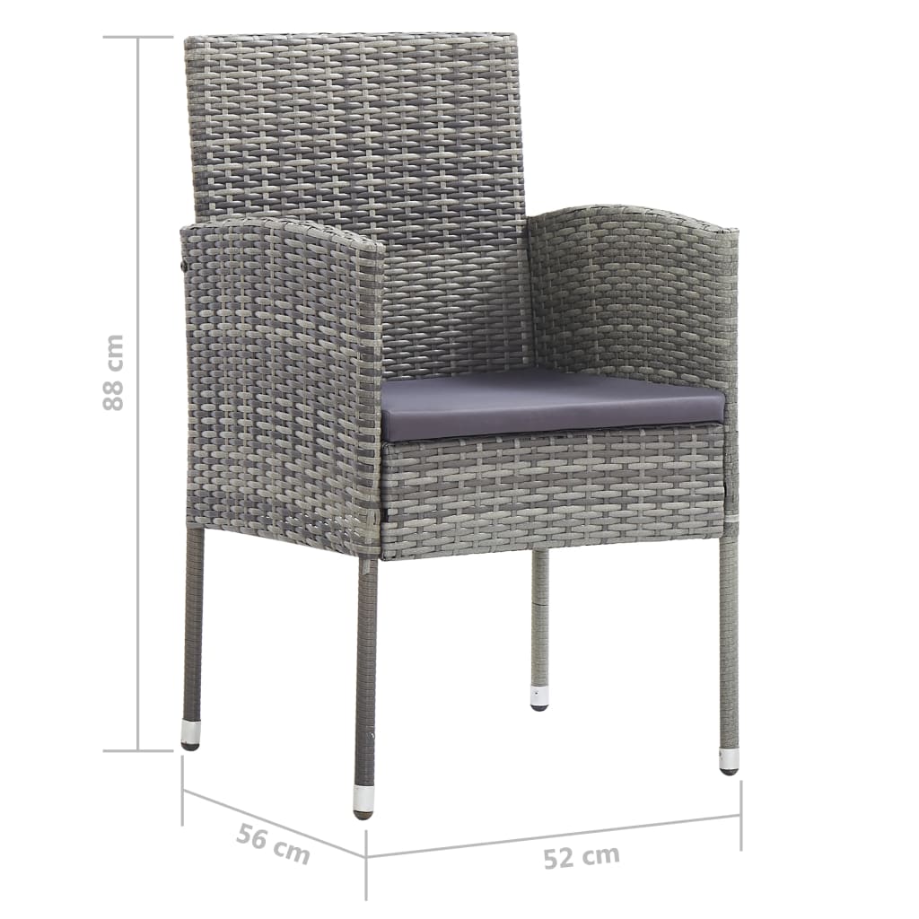 Set Mobilier De Grădină, 9 Piese, & Gri, Poliratan