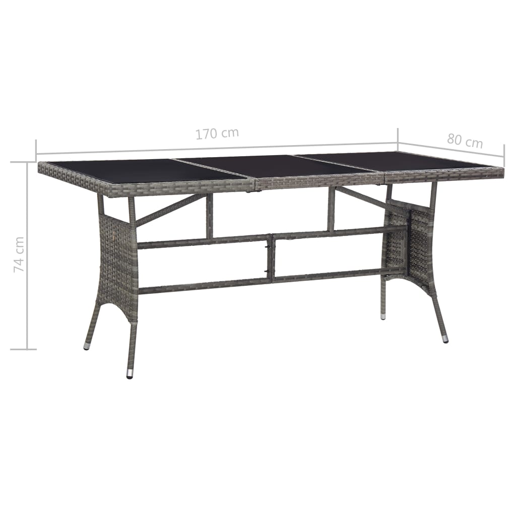 Set Mobilier De Grădină, 9 Piese, & Gri, Poliratan