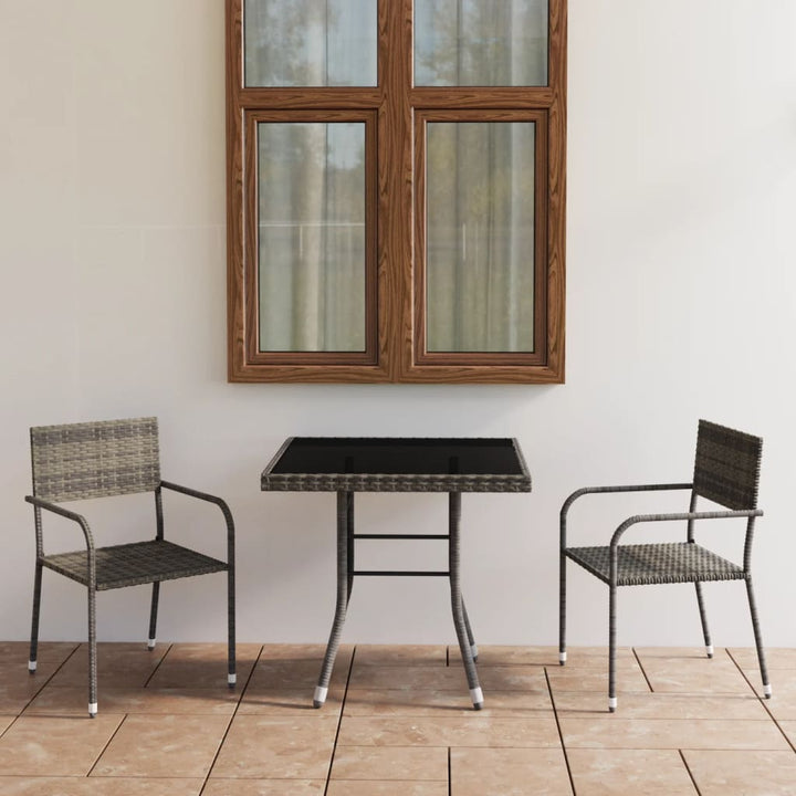 Set Mobilier De Grădină, 9 Piese, & Gri, Poliratan