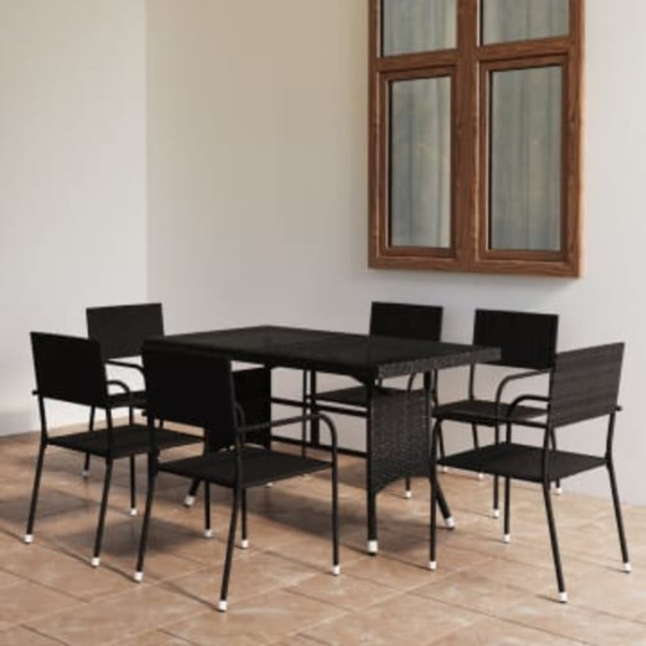 Set Mobilier De Grădină, 9 Piese, & Gri, Poliratan
