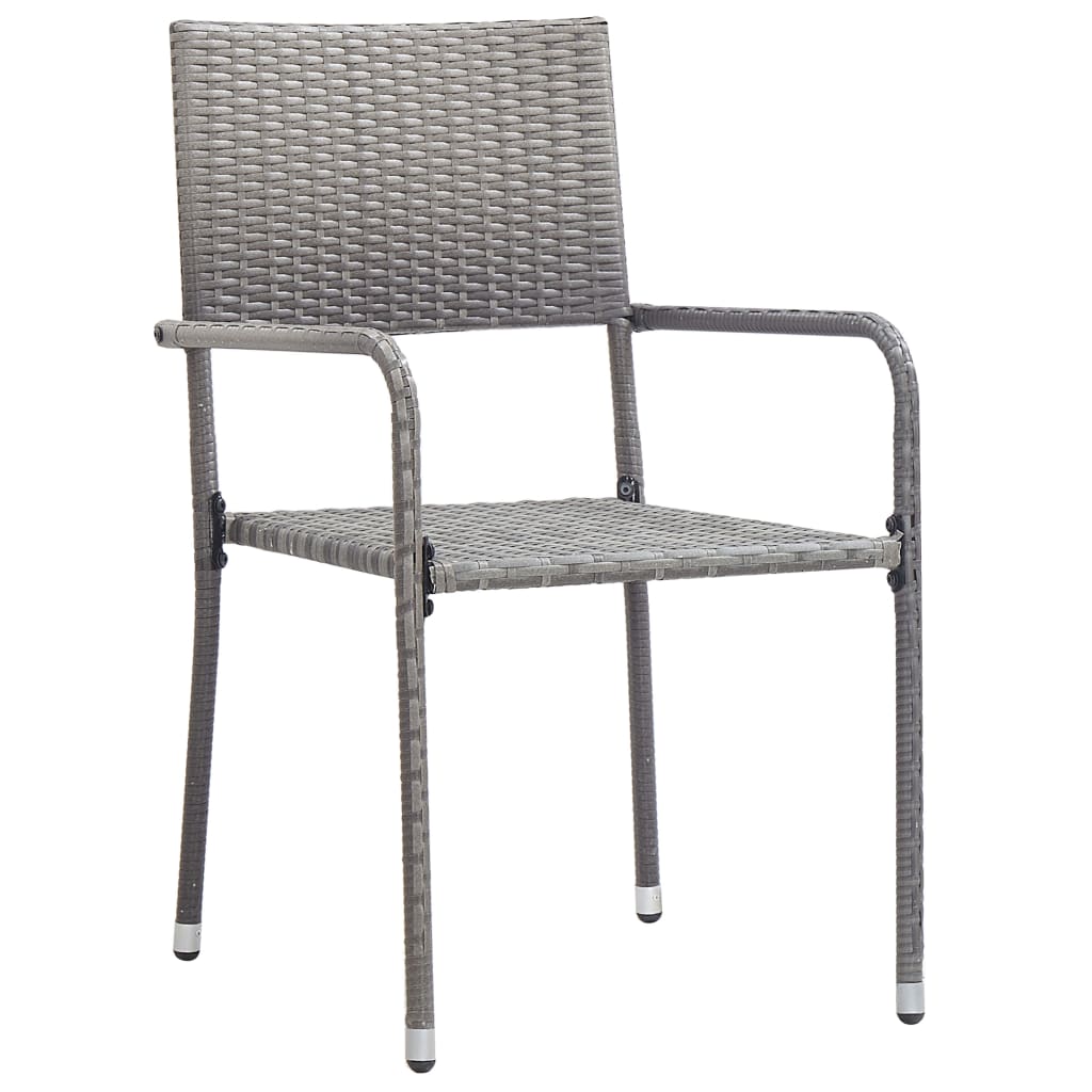 Set Mobilier De Grădină, 9 Piese, & Gri, Poliratan
