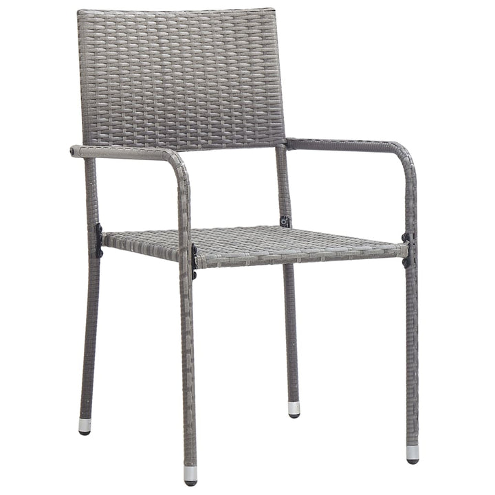 Set Mobilier De Grădină, 9 Piese, & Gri, Poliratan