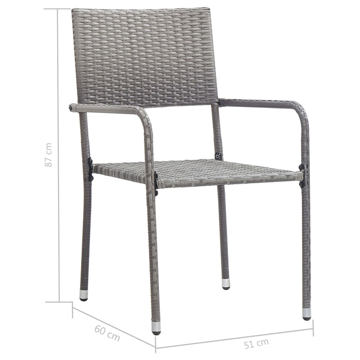 Set Mobilier De Grădină, 9 Piese, & Gri, Poliratan