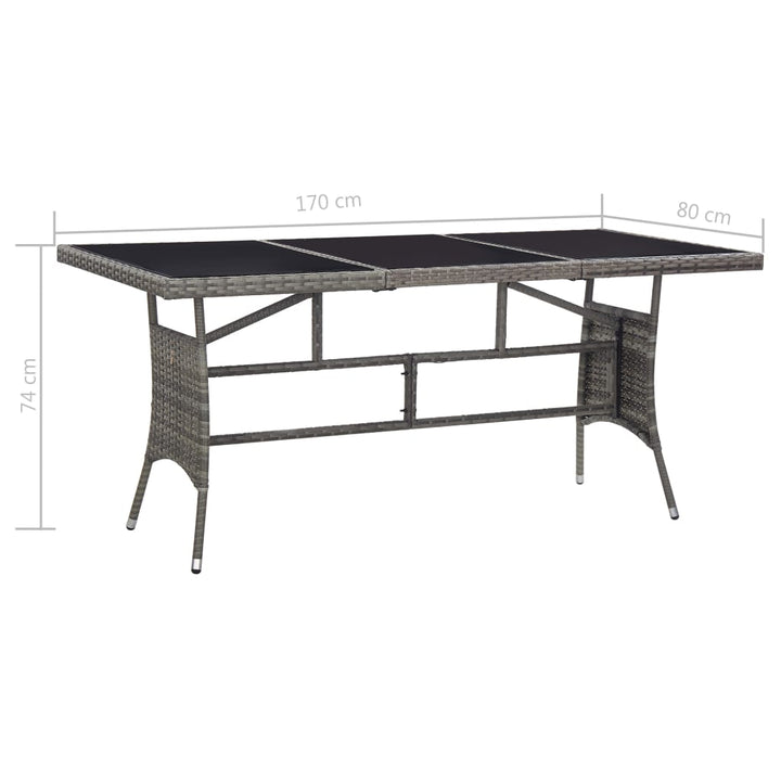 Set Mobilier De Grădină, 9 Piese, & Gri, Poliratan