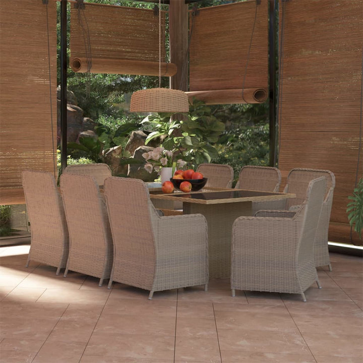 Set Mobilier De Grădină, 9 Piese, Poliratan