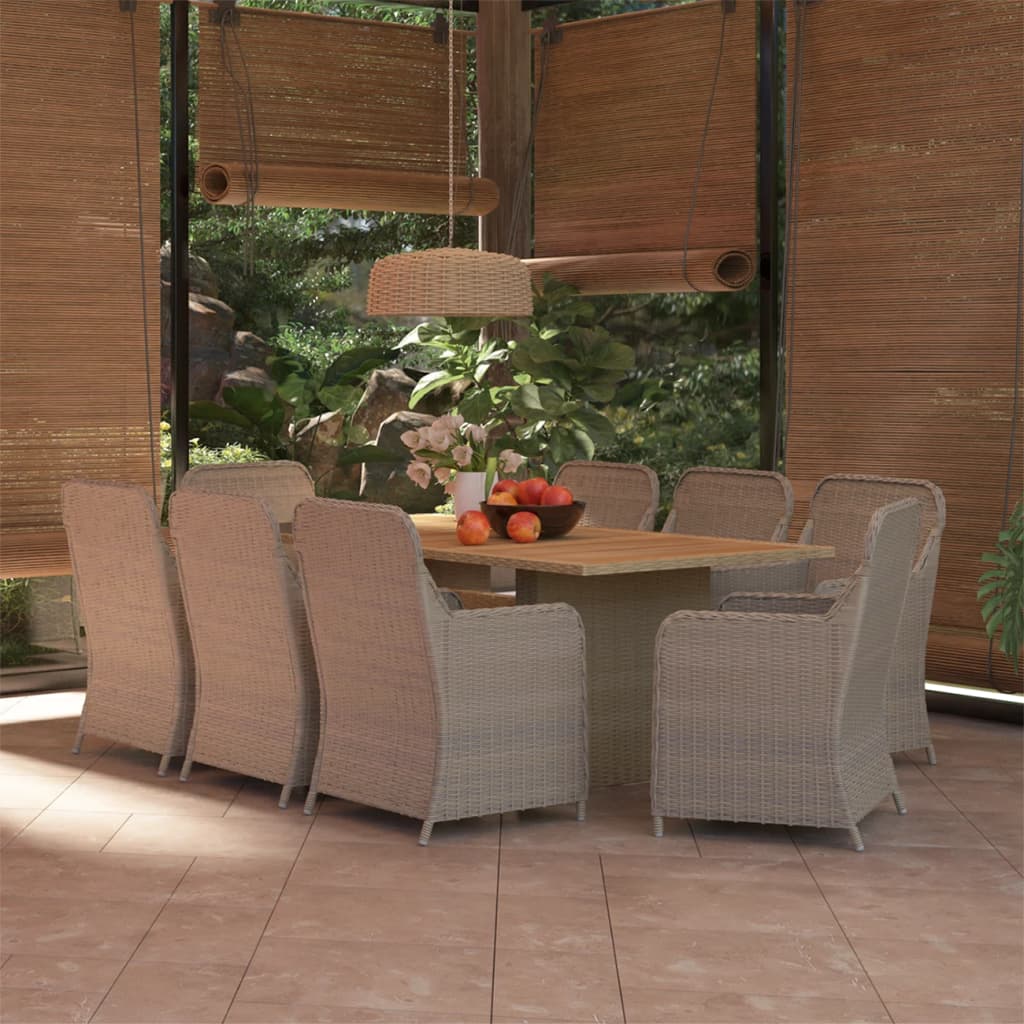 Set Mobilier De Grădină, 9 Piese, Poliratan