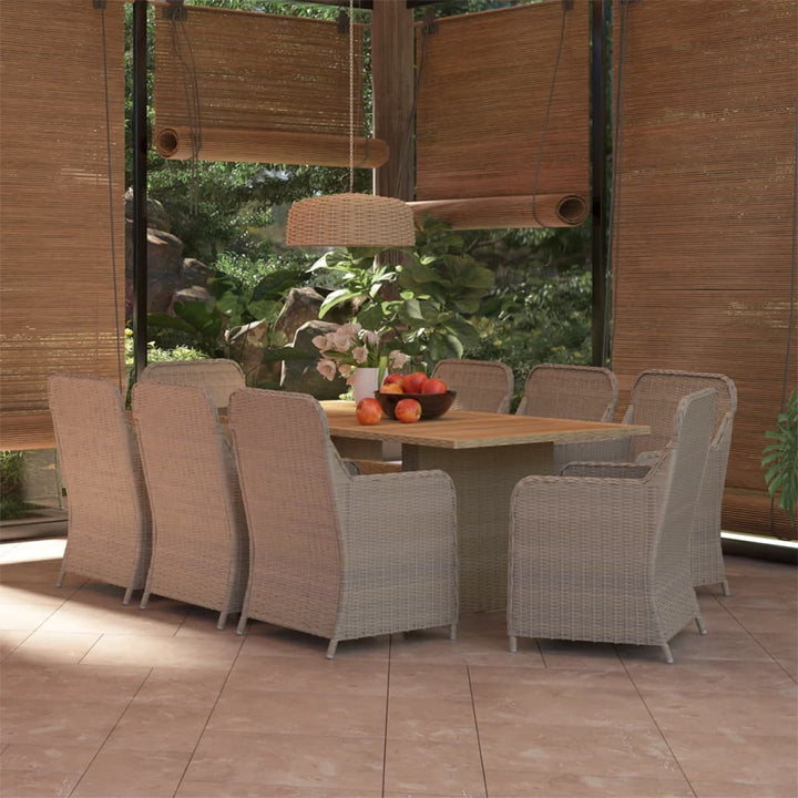 Set Mobilier De Grădină, 9 Piese, Poliratan