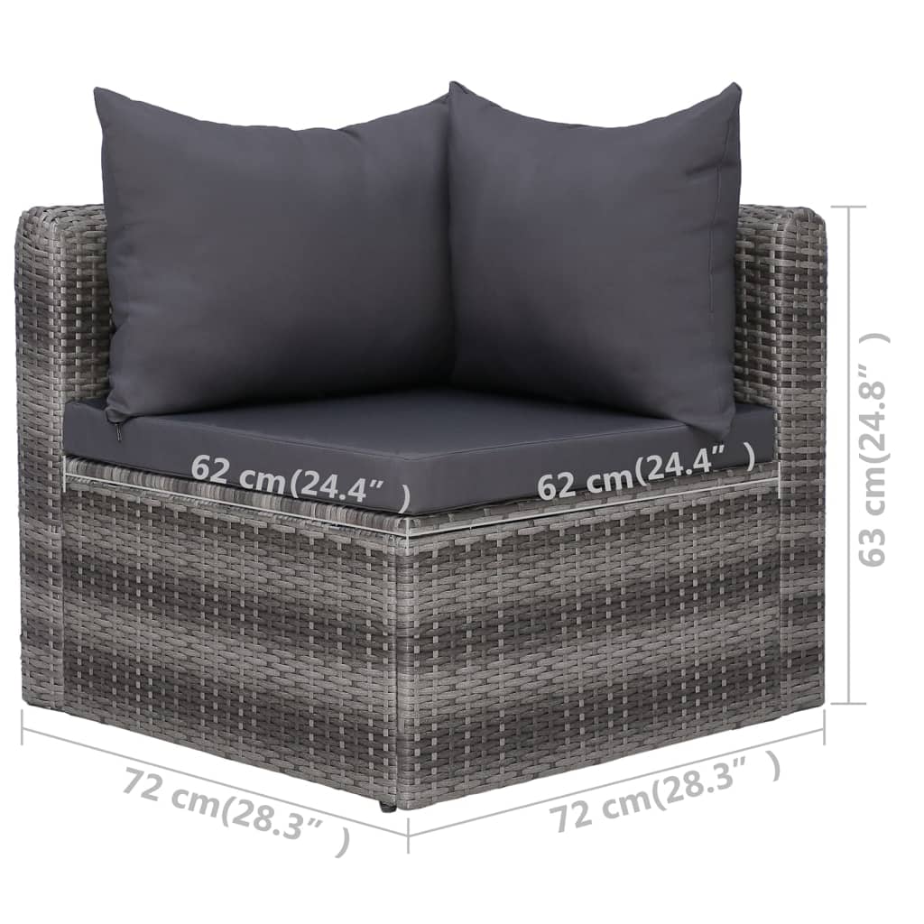 Set Mobilier De Grădină Cu Perne, 9 Piese, , Poliratan