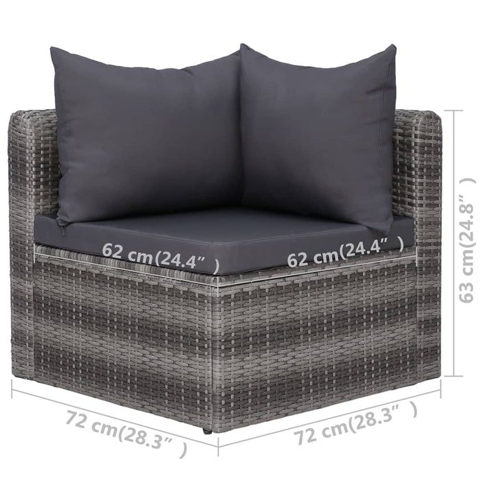 Set Mobilier De Grădină Cu Perne, 9 Piese, , Poliratan