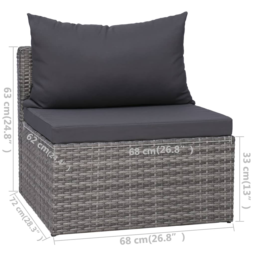 Set Mobilier De Grădină Cu Perne, 9 Piese, , Poliratan