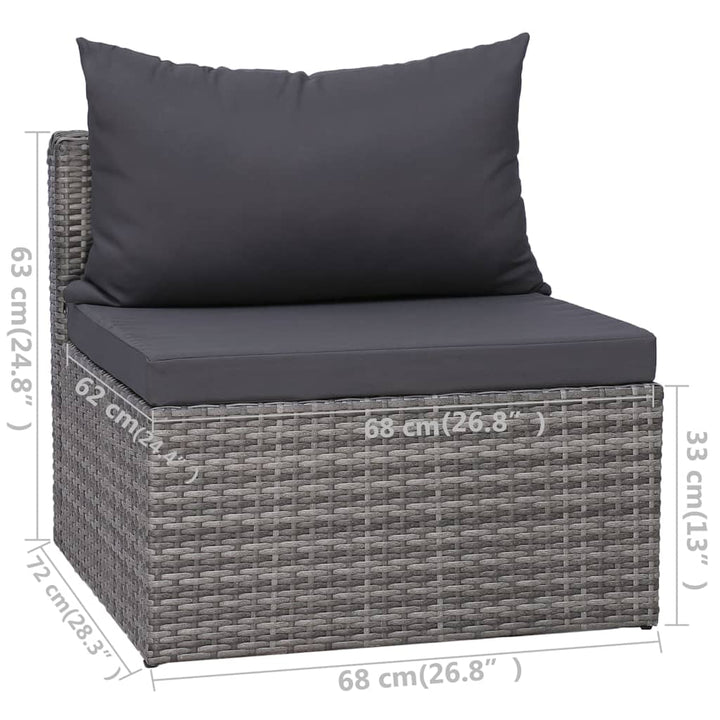 Set Mobilier De Grădină Cu Perne, 9 Piese, , Poliratan