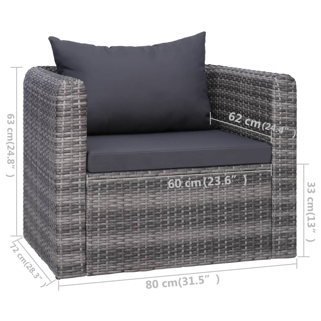 Set Mobilier De Grădină Cu Perne, 9 Piese, , Poliratan