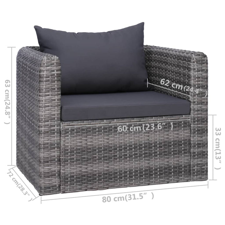 Set Mobilier De Grădină Cu Perne, 9 Piese, , Poliratan