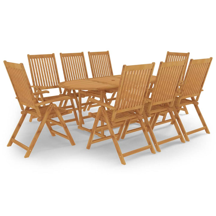 Set Mobilier Exterior Cu Scaune Pliabile 7 Piese Lemn Tec Masiv