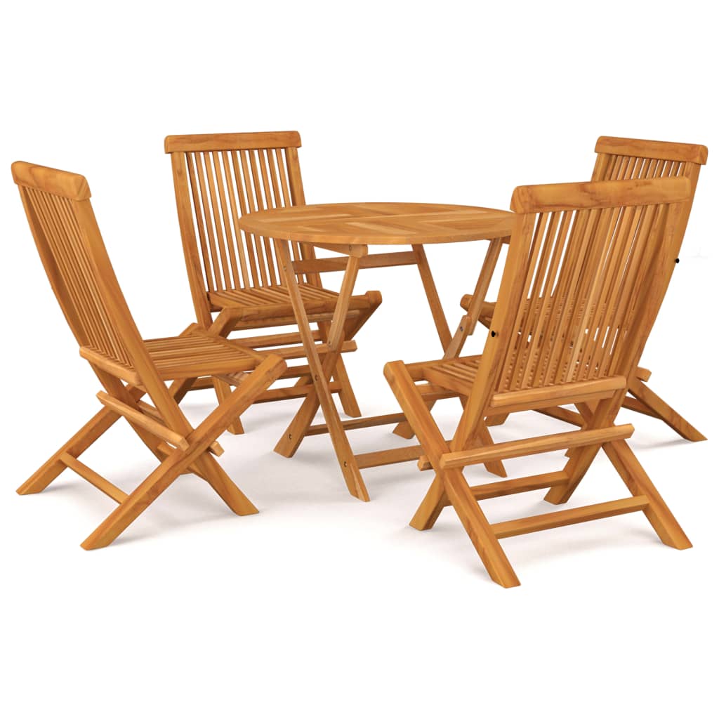 Set Mobilier De Grădină, 5 Piese, Lemn Masiv De Tec