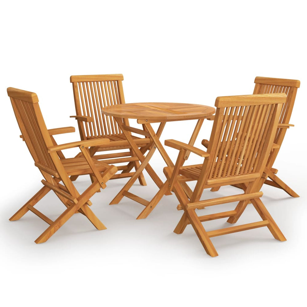 Set Mobilier De Grădină, 5 Piese, Lemn Masiv De Tec