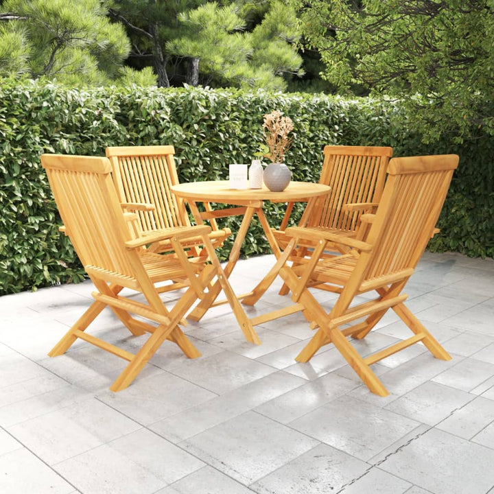Set Mobilier De Grădină, 5 Piese, Lemn Masiv De Tec