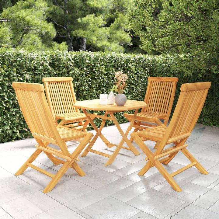 Set Mobilier De Grădină, 5 Piese, Lemn Masiv De Tec