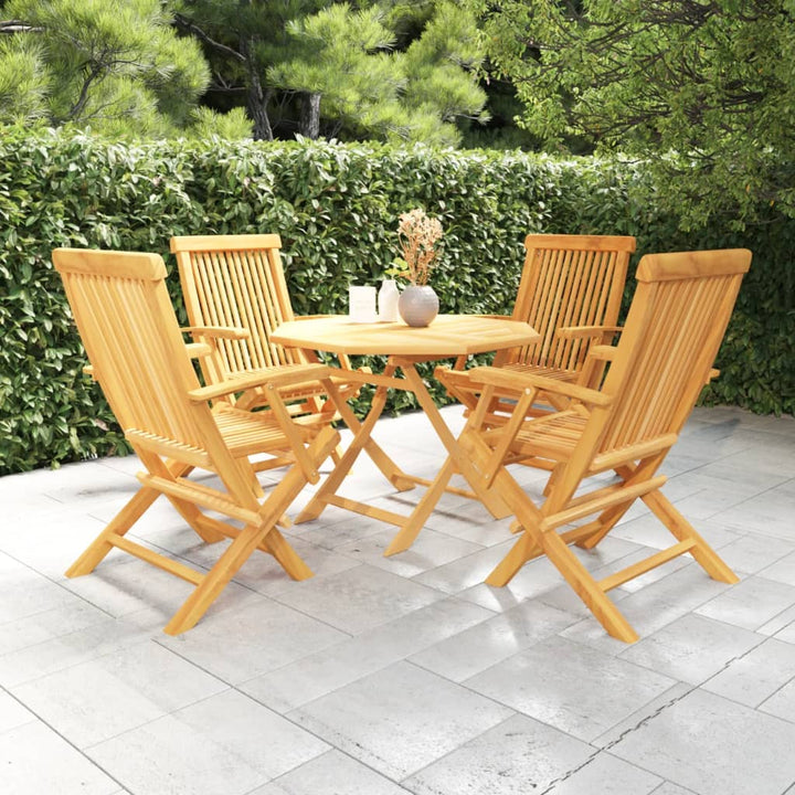 Set Mobilier De Grădină, 5 Piese, Lemn Masiv De Tec