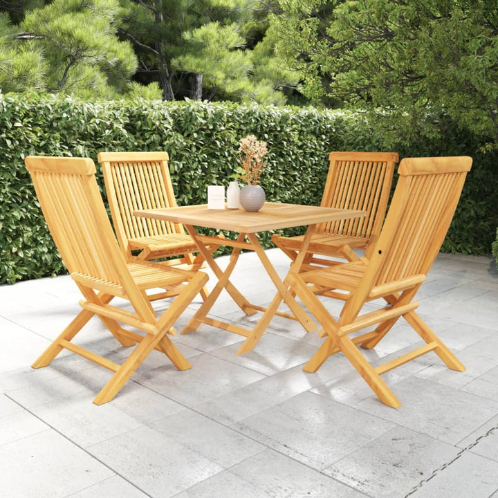 Set Mobilier De Grădină, 5 Piese, Lemn Masiv De Tec