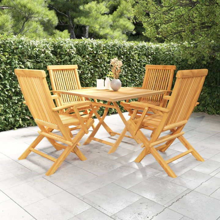 Set Mobilier De Grădină, 5 Piese, Lemn Masiv De Tec
