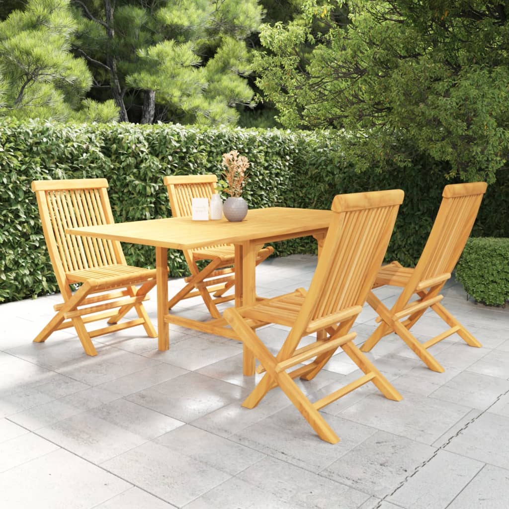 Set Mobilier Grădină, 7 Piese, Lemn Masiv De Tec