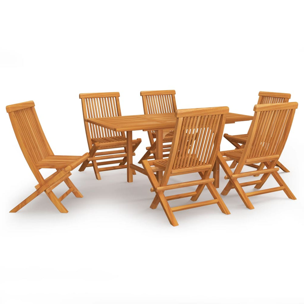 Set Mobilier Grădină, 7 Piese, Lemn Masiv De Tec