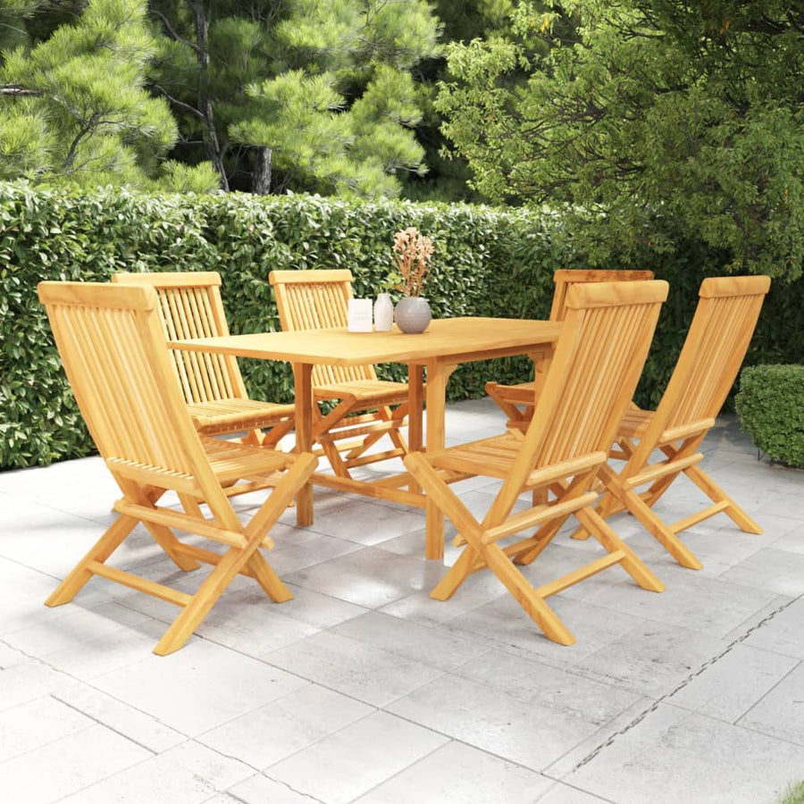 Set Mobilier Grădină, 7 Piese, Lemn Masiv De Tec