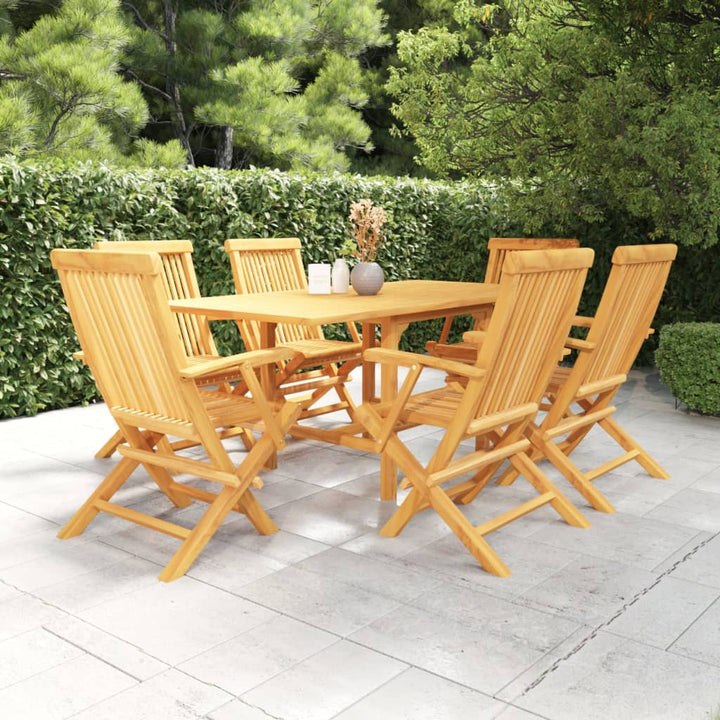 Set Mobilier Grădină, 7 Piese, Lemn Masiv De Tec