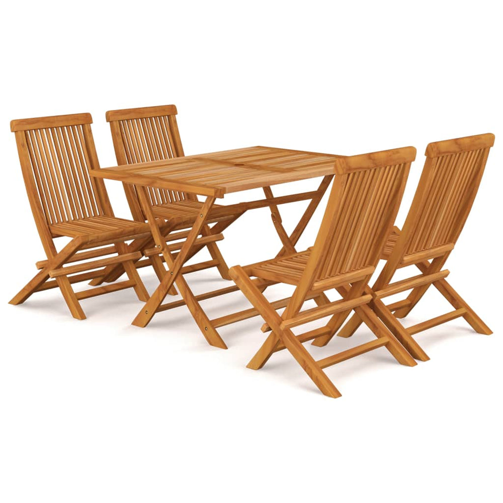 Set Mobilier Grădină, 5 Piese, Lemn Masiv De Tec